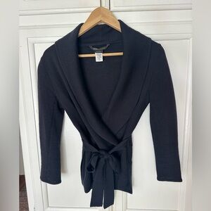 BCBG navy cardigan sweater size medium